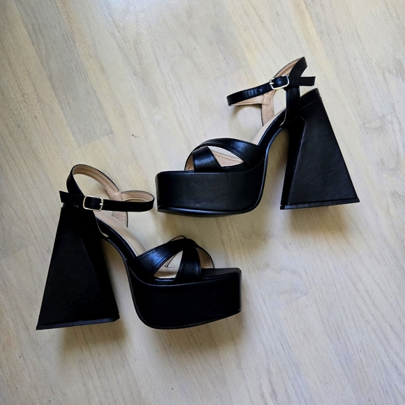 Platform Heeled Sandals - Picture 1 of 5